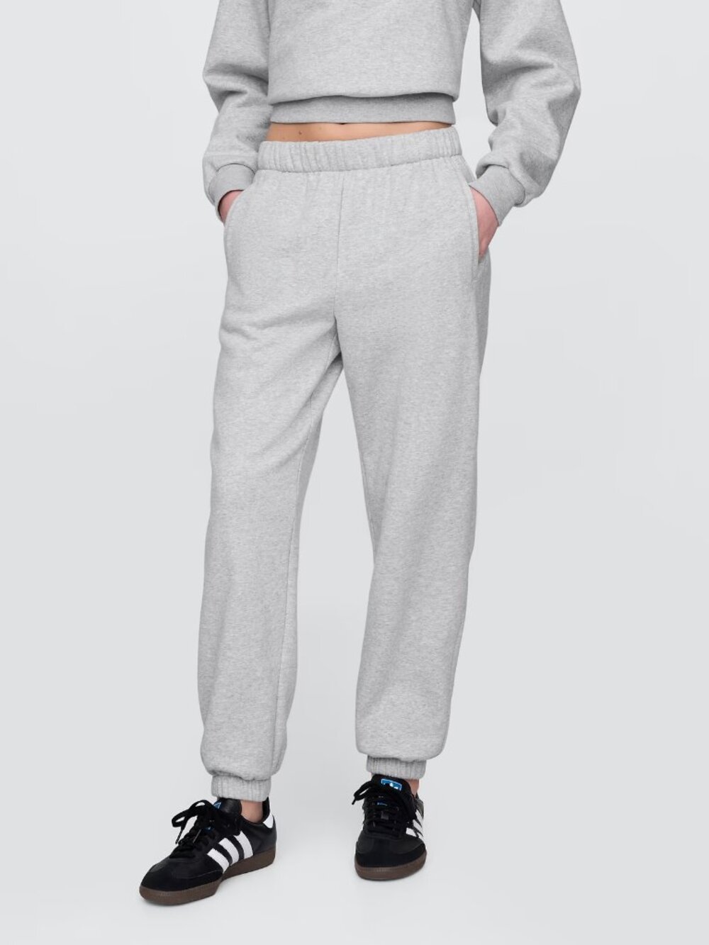 GAP Grey Cotton Fleece New High Rise Boyfriend Jogger Sweatpants Pants, Size S T - Picture 2 of 14